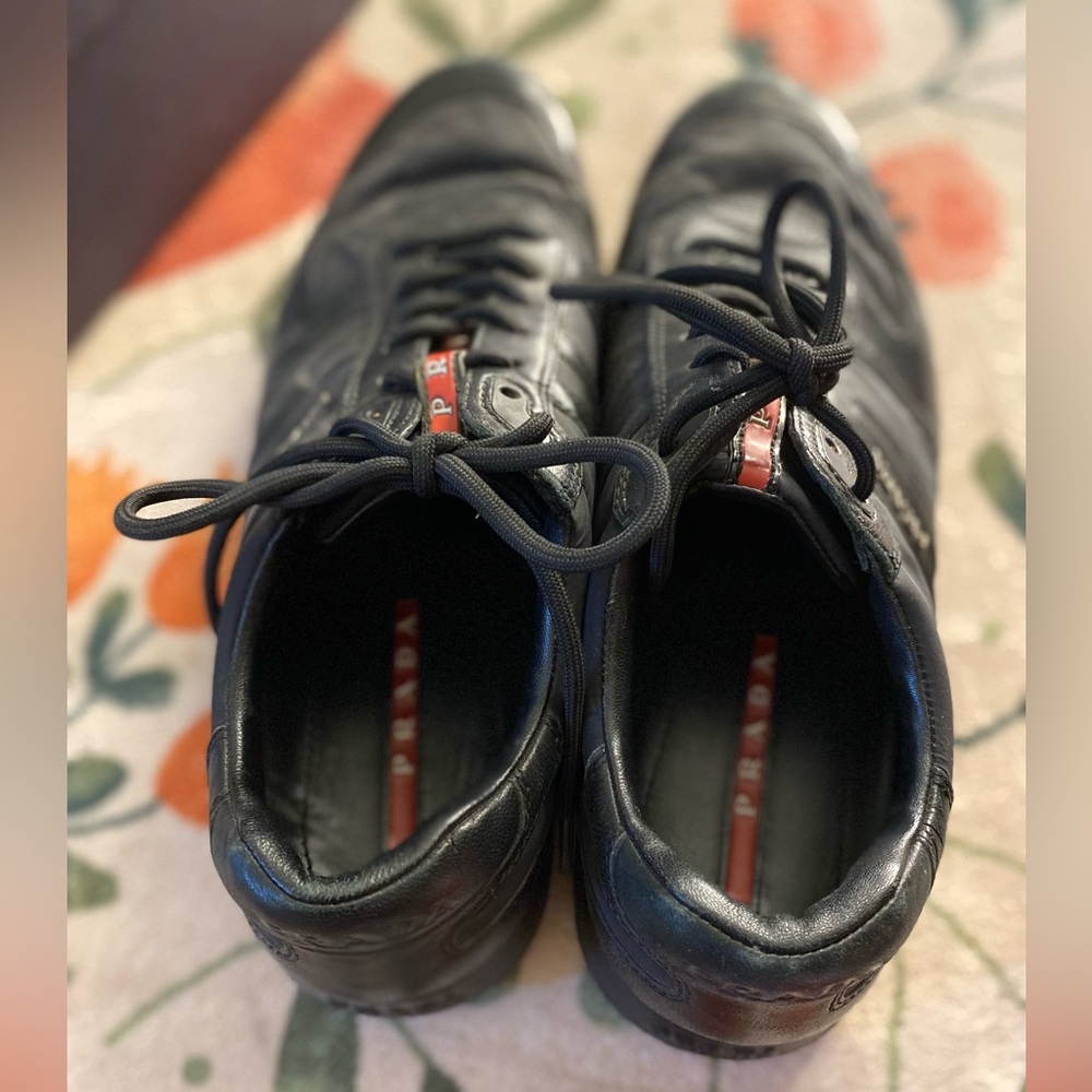 Prada Black Sneakers Sleek Minimalist Design - Picture 3 of 4